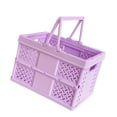 thumbnail image 4 of S SERENABLE Storage Crate Foldable Basket Milk Crate for Camping Spring Outing Household Purple, 4 of 9