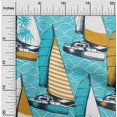 thumbnail image 2 of oneOone Viscose Jersey Turquoise Blue Fabric Nautical Sewing Material Print Fabric By The Yard 60 Inch Wide, 2 of 5