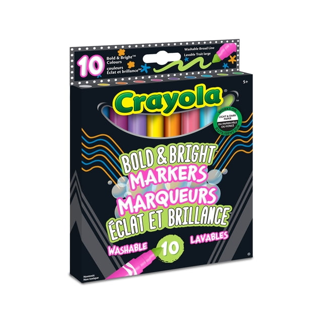 Crayola Bold & Bright Broad Line Markers, 10 Count