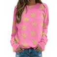 thumbnail image 1 of Bmisegm T-Shirt à Manches Longues Col Rond pour Femmes, Imprimé, Rose TG, 1 of 5