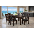 thumbnail image 1 of K-Living 7-Piece Solid Wood Dining Table Set in Espresso (Table & 6 Chairs), 1 of 4