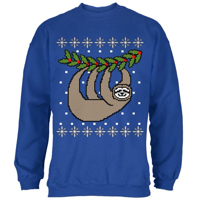 Grand Sloth Suspendu Chandail de Noël Laid Chandail pour Hommes