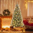 thumbnail image 2 of Costway 7.5 FT Artificial Christmas Tree Hinged with 560 Warm LED Lights & 267 Red Berries, 2 of 10