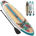 thumbnail image 2 of Garvee Inflatable Stand-up Paddle Board, 11' x 34'' x 6'', with Camera Mount, Green & White, 2 of 7