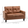 thumbnail image 3 of HOMCOM 51' PU Leather Loveseat Double Sofa with Armrests and Tufted Backrest, Brown, 3 of 10