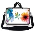 thumbnail image 2 of LSS Sac Pochette pour Ordinateur Portable 13,3 Pouces Compatible avec Acer, Asus, Dell, HP, Sony, MacBook et Plus / Étui de Transport avec Poignée et Bandoulière Ajustable, Feuilles de Marguerites Florales, 2 of 4