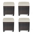 thumbnail image 1 of Gymax 4PCS Rattan Ottoman Outdoor Patio Furniture Cushioned Footstool Footrest, 1 of 10