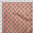 thumbnail image 3 of oneOone Organic Cotton Poplin Twill Fabric Elephant Block Print Sewing Fabric BTY 42 Inch Wide, 3 of 4