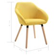 thumbnail image 4 of vidaXL Dining Chairs 4 pcs Yellow Fabric, 4 of 5