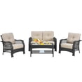 thumbnail image 2 of Costway 4PCS Patio Wicker Furniture Set Loveseat Sofa Coffee Table W/ Cushion, 2 of 10