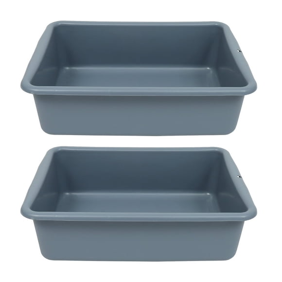 DEBGFS LOVEVER2 Pcs Plastic Wash Basin Dish Pans Storage Tub Bins with Lids Grey