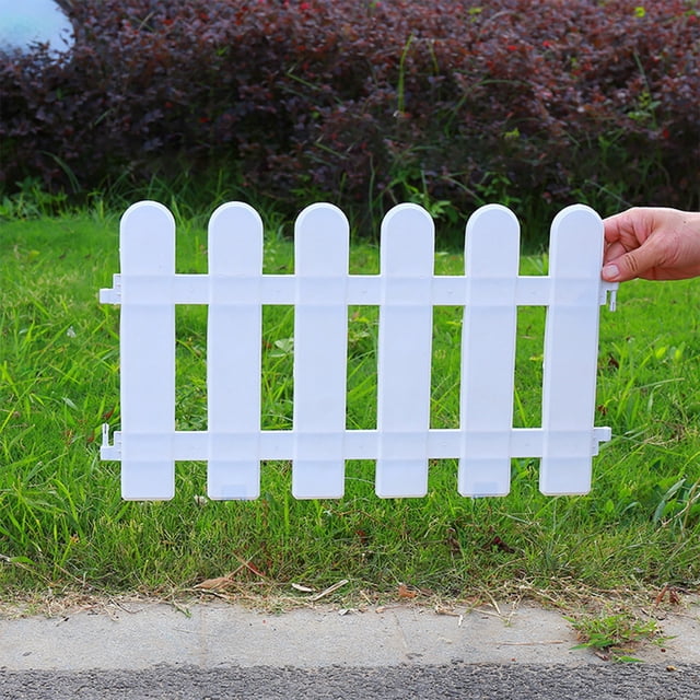 Garden Fence PVC White Small Decorative Border for Flower Beds, Lawn Edging, Easy Assembly for Yard and Home