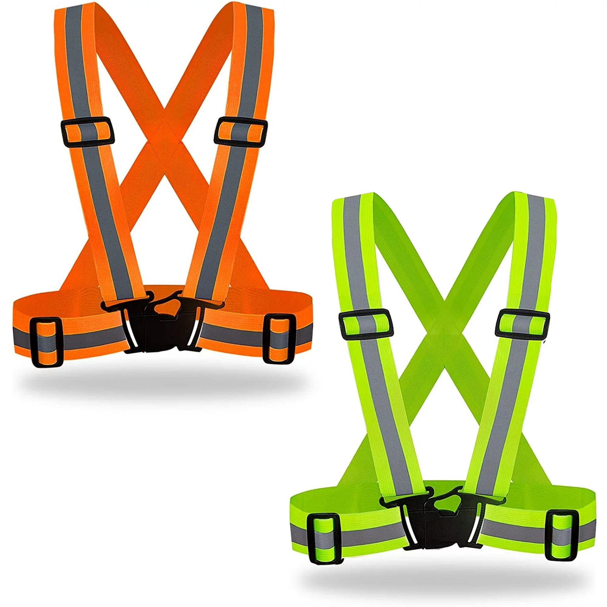 HANCELANT 2 Piece Adjustable Safety Security High Visibility Reflective Vest Gear Stripes Jacket