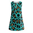 thumbnail image 3 of EGNMCR Robes de Fête pour Femmes Robes d'Été pour Femmes Col Rond Imprimé Sans Manches Tuniques Robes Grande Taille Robes T-Shirt, 3 of 4