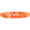 thumbnail image 1 of Bracelet Extensible Unisexe en Perles Rondes 8 mm en Agate à Bande Rouge Mat, 1 of 2