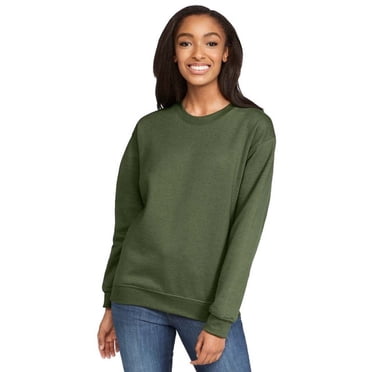Gildan SF000 Chandail Molletonné à Col Rond Softstyle pour Adulte - Vert Militaire - P