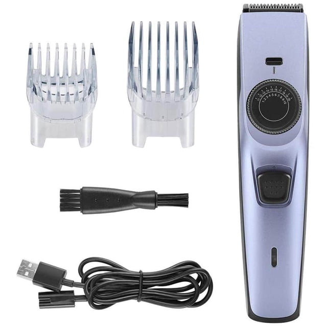 Tondeuse à Cheveux Homme Professionnelle Sans Fil Électrique Rechargeable Tondeuse à Cheveux Kit de Coupe de Barbe avec Bouton Réglable 1-10 mm