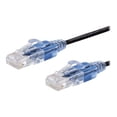 thumbnail image 1 of Monoprice SlimRun - Câble Patch - RJ-45 (m) à RJ-45 (m) - 30 Pieds - UTP - Cat 6A - Démarré, Sans Accroc - Noir (Lot de 10), 1 of 7