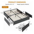 thumbnail image 3 of Yiwa Upholstered Platform Bed Frame, Linen Fabric with Four Storage Drawers and Wooden Slat Support, Easy Assembly, 3 of 7