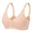 thumbnail image 1 of Bigersell Front Closure Sports Bras for Women Front Closure Bras for Older Women Cotton Bras Ladies Senior Bras for Women Front Closure Comfortable Bras for Older Women R-10-Beige 90B, 1 of 8
