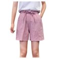 thumbnail image 1 of Mode Femme Short Décontracté Uni Taille Haute Ample Bandage, 1 of 8