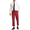 thumbnail image 2 of INSPIRE CHIC Men's Pants Solid Color Ankle Length Flat Front Trousers 32 Burgundy, 2 of 7