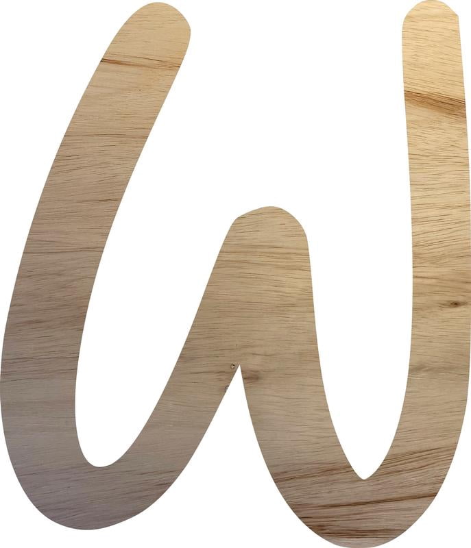 Wooden Letter W Craft Project, 4'' Tall Small Unfinished Wood Alphabet Letter, DIY