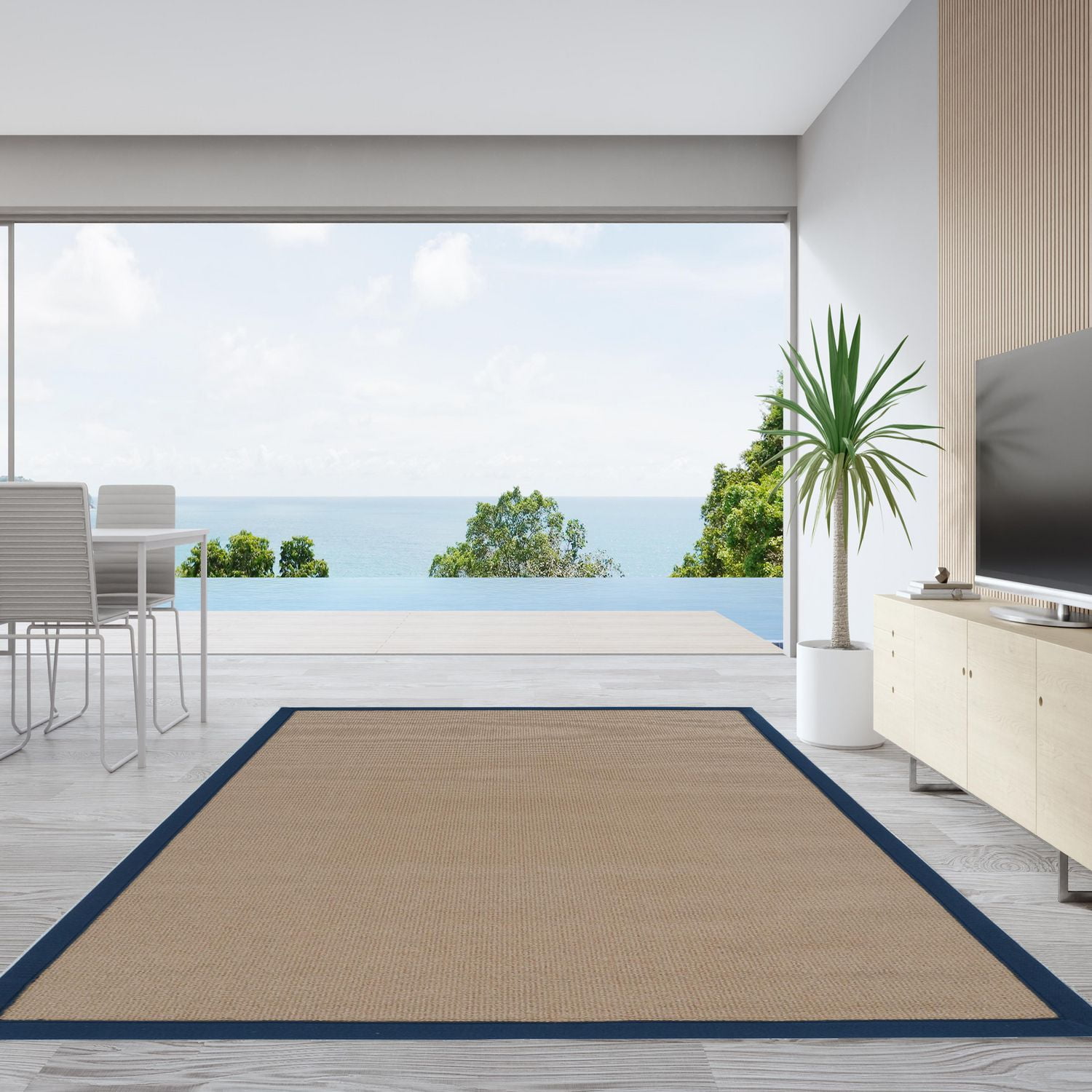 Tapis Athena liège et bleu 9 pi 10 po x 13 pi