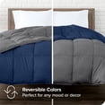 thumbnail image 3 of Bare Home Ultra-Soft Reversible Comforter - Goose Down Alternative - Oversized King, Dark Blue/Gray, 3 of 8