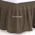 thumbnail image 4 of PiccoCasa Polyester Brushed Bed Skirt with Elastic Dust Ruffles 16" Drop, King Dark Brown, 4 of 9
