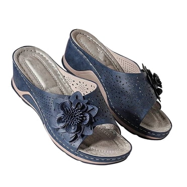 Pompotops Woman Fish Mouth Collection Leather Soft Footbed Orthopedic Arch-Support Sandals
