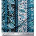 thumbnail image 1 of Soimoi Modal Satin Fabric Stripe & Paisley Print Sewing Fabric Yard 42 Inch Wide, 1 of 3