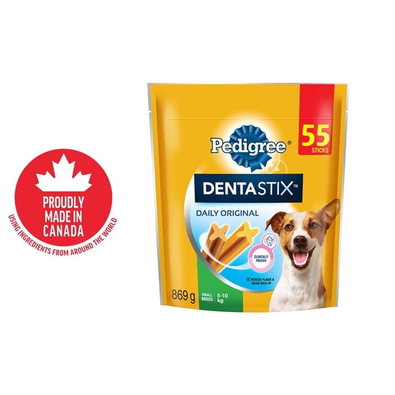PEDIGREE DENTASTIX Oral Care Original Adult Dog Treats - For Small Breeds - Reduces Plaque and Tartar Buildup - 55 Sticks