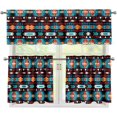 thumbnail image 1 of Aztec Window Kitchen Curtain Tier and Valance,3 Piece Kitchen Window Curtains Set for Living Room Bedroom, 1 of 1