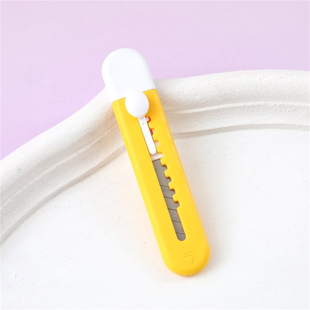 Aursykel Compact Mini Utility Knife with Self Retracting Blade for Safe Packaging Cutting for Students and Office Versatile Box Cutter for Cardboard and Tape Handy Pocket Sized Tool