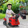 thumbnail image 2 of Aosom 3 in 1 Ride on Excavator Bulldozer, Road Roller w/ Music, Red, 2 of 10