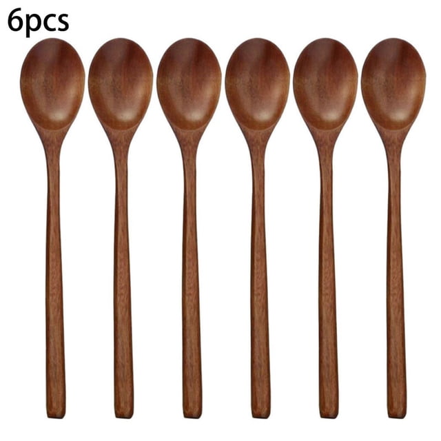 Luckyn Long Wooden Spoon Korean Style Wood Soup Spoons 30 Pcs