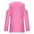 thumbnail image 5 of Yuyuzo Womens Tunic Tops Cold Shoulder Long Sleeve Shirts Loose Solid Color Lightweight Tee Tops, 5 of 5