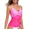thumbnail image 4 of RELLECIGA Haut de Tankini Froncé à Encolure en V pour Femmes Maillots de Bain, 4 of 7