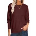 thumbnail image 2 of Women's Pocket Sweater 2025 - Lightweight Knit | Oversized Crewneck Pullover, 2 of 9