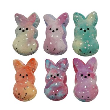 Ensemble de 6 Peluches Anime Mignon Lapin Galaxie Jouets Anti-Stress Moelleux, Doux, Coloré, Parfait pour Enfants et Adultes, Décoration de Bureau et Lit