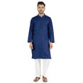 thumbnail image 1 of Atasi Ensemble Kurta Pyjama 2 Pcs pour Homme, Col Henley, Kurta Long Décontracté, 1 of 7