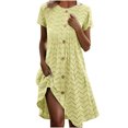 thumbnail image 1 of Mgmyaa Robe d'Été Décontractée pour Femme à Manches Courtes, Midi à Boutons, Robe de Plage, de Voyage et de Vacances, 1 of 6