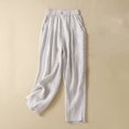 thumbnail image 2 of Sijiajgjfu Womens Cotton Linen Long Pants Khaki XXL, 2 of 5