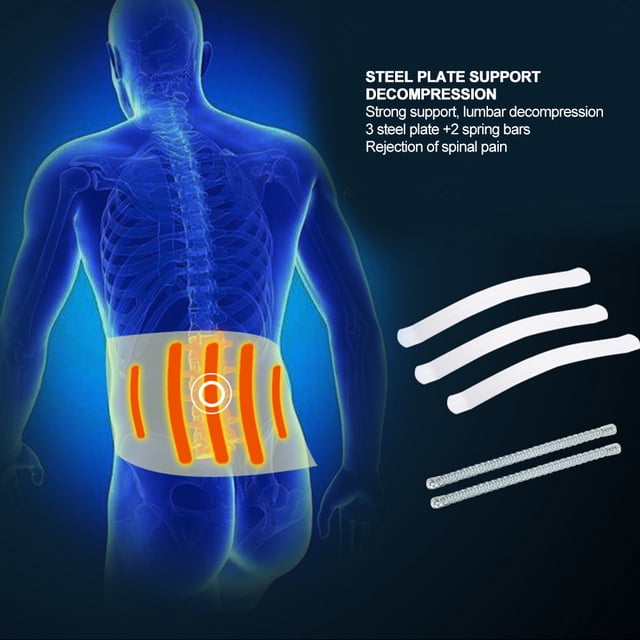 Lumbar Support Belt, Multi-function Lumbar Belt, Gray Unisex Pratical Composite Fabric for Man Woman Support the Lumbar Spine Gray S