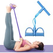 4 Tube Elastic Yoga Pedal Puller Resistance Band, Multifunction Tension Rope, Exercise Bands Resistance for Abdomen Waist Arm Leg Stretching Slimming Training AB Workout Home Fitness Equipment