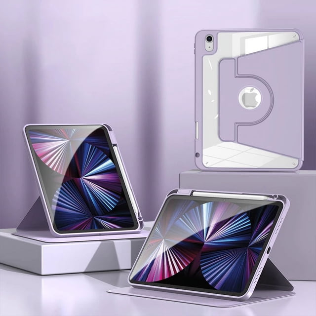 Detachable Rotation Case for iPad Pro 11 12.9 2022 Air 4 10.9 inch Air 5 Tablet Case for iPad Mini 6 10 gen 10.2 9th 8th Cover purple pro 12.9 2022 2021
