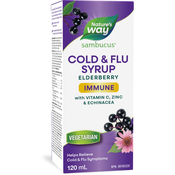 Nature's Way Sirop Immunitaire contre le Rhume et la Grippe au Sambucus 120 ml