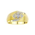 thumbnail image 1 of RYLOS Mens Rings Yellow Gold Plated Silver Ring 6X4MM Oval Shape Gemstone & Diamond Ring White Topaz April Birthstone Rings For Men Men's Rings, Silver Rings Size 12, 1 of 7