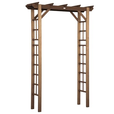 Outsunny 85" Wooden Garden Arbour, Outdoor Garden Arch Trellis, Carbonized